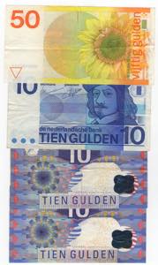 Olanda - lotto di 4 banconote - anni e ... 