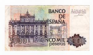 Spagna - 5.000 Pesetas 1979 - P# 160