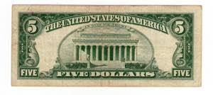 U.S.A. - 5 Dollari 1963 - Sigillo Rosso