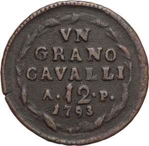 Regno di Napoli - 1 Grano da 12 Cavalli 1793 ... 
