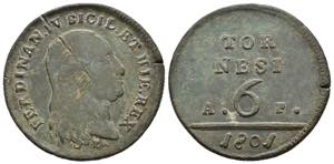 Napoli - 6 Tornesi 1801 - Ferdinando IV 6 ... 