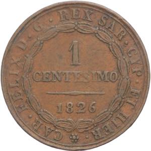 1 centesimo 1826 - Carlo Felice (1821 - ... 