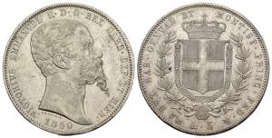 5 Lire 1850 - Vittorio Emanuele II ... 