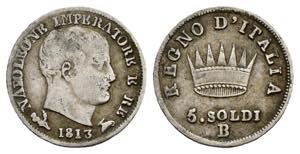 Bologna - 5 Soldi 1813 - Napoleone I Re ... 