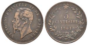 5 Centesimi 1861 - Vittorio Emanuele II ... 