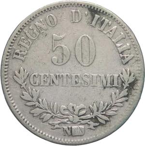 50 Centesimi 1863 - Vittorio Emanuele II ... 