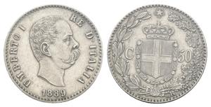 50 centesimi 1889 - Umberto I (1878 - 1900) ... 