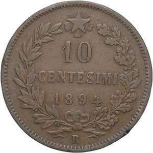 Regno dItalia - 10 Centesimi 1894 - Umberto ... 