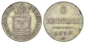 Austria - 6 kreuzer 1849 - Ag. 438 - A - ... 