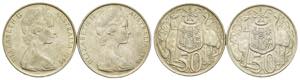 Australia - lotto 2 monete 50 centesimi 1966 ... 