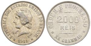 Brasile - 2000 Réis 1911 - Repubblica (1889 ... 