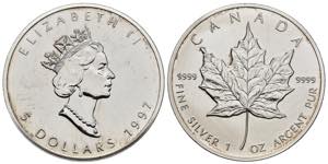 Canada - 5 Dollari 1997 - Foglia dAcero - ... 
