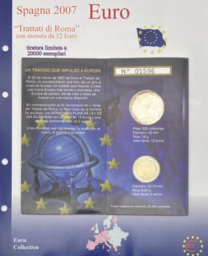 Spagna - Set con 2 Euro 2007 e moneta da 12 ... 