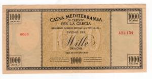 Cassa Mediterranea - 1000 Dracme 1941 - ... 