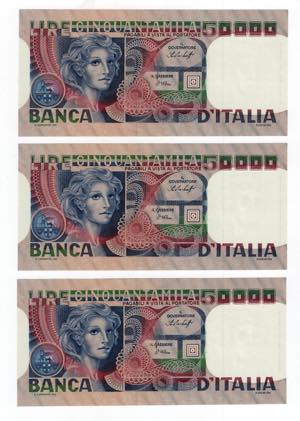 Repubblica Italiana - Lotto di 3 banconote ... 
