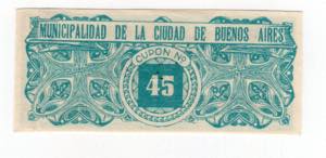 Buenos Aires - Cupon N° 45 da 11,25 Pesos