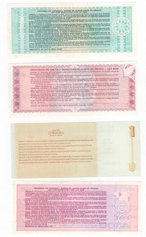 Argentina - lotto di 4 banconote - Province ... 