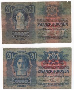 Austria-Ungheria - lotto di 2 banconote