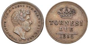 Napoli - 2 Tornesi 1858 - Ferdinando II ... 