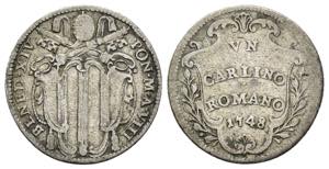 Roma - 1 Carlino 1748 - Benedetto XIV (1740 ... 