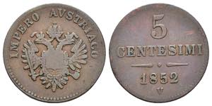 Regno Lombardo-Veneto - 5 Centesimi 1852 - ... 