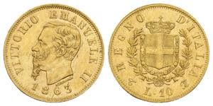 10 Lire 1863 - Vittorio Emanuele II ... 