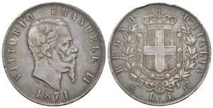 5 Lire 1871 - Vittorio Emanuele II ... 