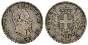 Vittorio Emanuele II (1861-1878) - 1 lira ... 
