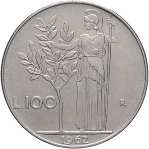 Repubblica Italiana - 100 lire Minerva 1962- ... 