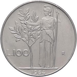 Repubblica Italiana - 100 lire Minerva 1964 ... 