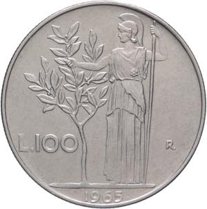 Repubblica Italiana - 100 lire Minerva 1965 ... 