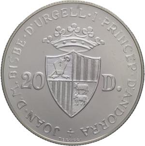 Andorra - 20 Diners 1984 Ag. - KM# 22