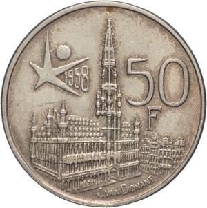 Belgio - Baldovino I (1951-1993) 50 Franchi ... 