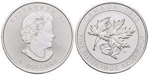 Canada - 8 Dollari 2015 - 1 e ½ OZ Ag. 999 