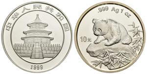Cina - 10 Yuan 1999 - 1 OZ Ag. 999 - ... 