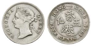 Hong Kong - 5 Centesimi 1901 - Victoria ... 