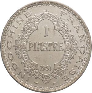 Indocina Francese - 1 piastra 1931- Ag. - ... 