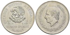 Messico - 5 pesos 1953 Hidalgo - Ag.
