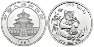 Cina - medaglia Panda 1996 - 1 Oz Ag .999 - ... 