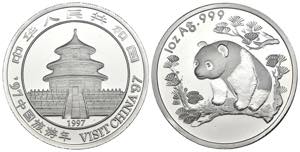 Cina - medaglia Panda 1997 - 1 Oz Ag .999 - ... 