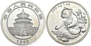 Cina - medaglia Panda 1998 - 1 Oz Ag .999 - ... 