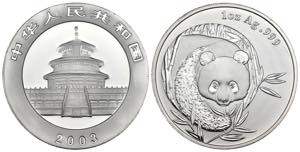 Cina - medaglia Panda 2003 - 1 Oz Ag .999 - ... 
