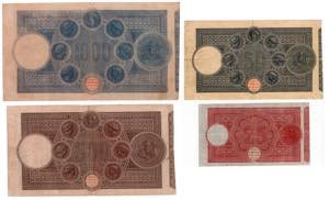 Banco di Sicilia - Lotto di 4 banconote: ... 
