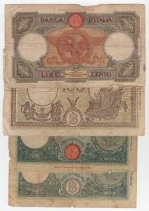 Regno dItalia - Lotto n.4 banconote - 50 ... 