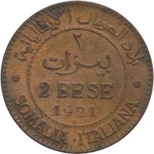 Somalia Italiana - 2 Bese 1921 - Vittorio ... 