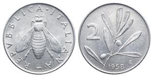 Monetazione in Lire (1946-2002) 2 lire 1958 ... 