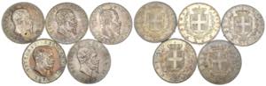 Regno dItalia - Lotto n.5 Monete composto ... 