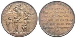 Medaglia - Argentina Ordine Mercedaria 1918 ... 
