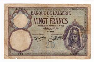 Algeria - 20 Francs 1929 ... 
