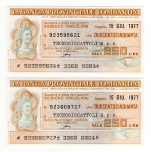 Lotto n.2 Miniassegni - ... 